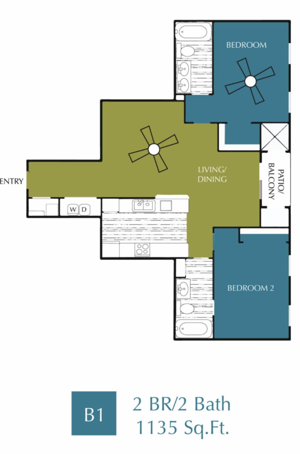 Emilia 1 bedroom 1 bath apartment at Marcella at Gateway